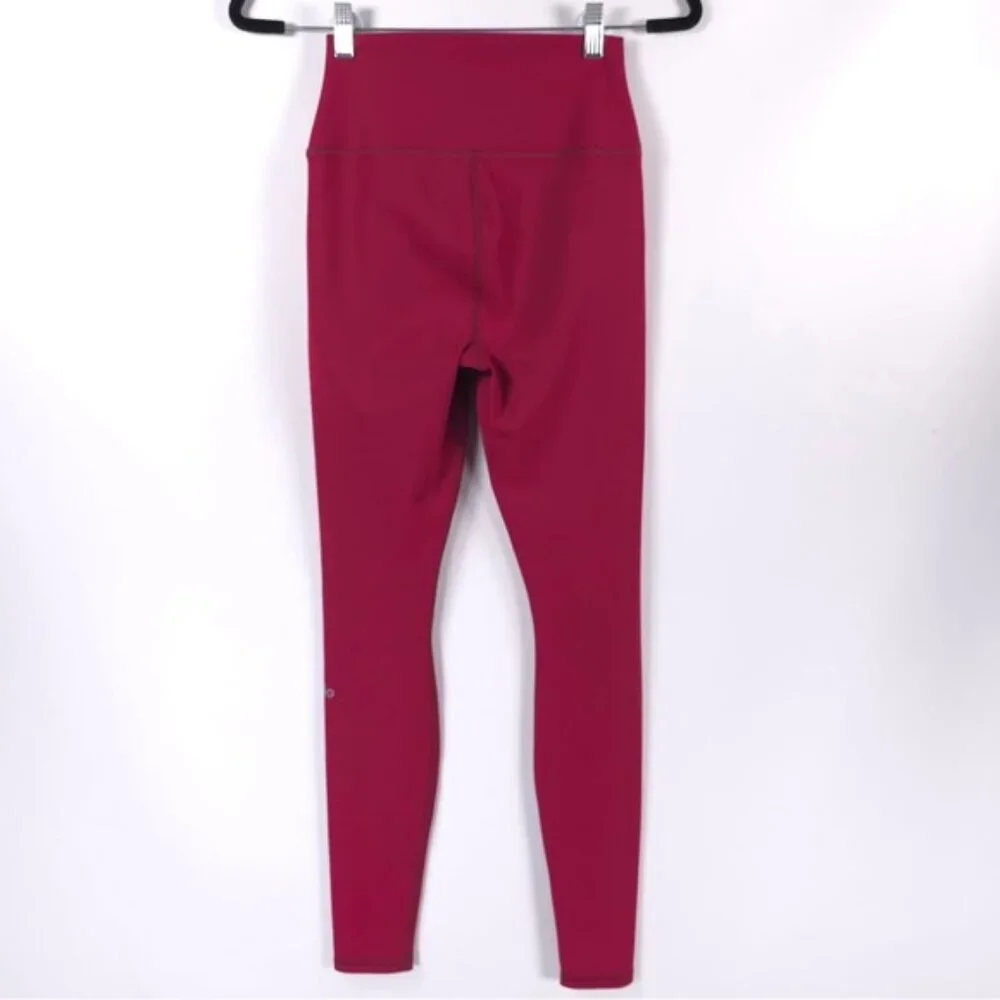 Alo Yoga PORTUGAL🇵🇹MADE High-waisted‎ Ripped Warrior Leggings Burgundy SMALL